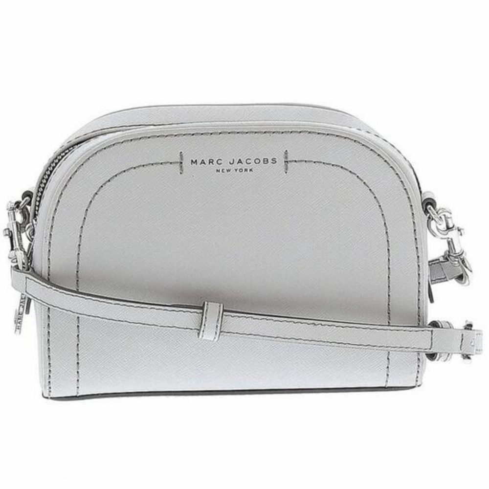 Marc Jacobs White Saffiano Leather Crossbody Camera Bag